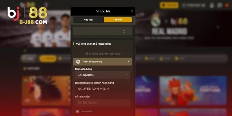 Rút tiền BJ88 qua ngân hàng được nhiều người tin dùng